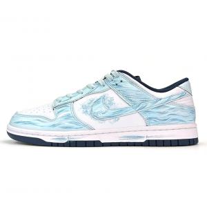 Низкие кроссовки Dunk Moist And Alluring Ripple Leather с противоскользящей амортизацией и износостойкостью Nike, светлый синий