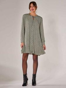 Платье-рубашка в горошек Jolie Moi, хаки