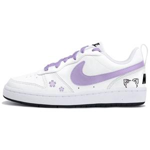 Кроссовки для скейтбординга Court Borough Low Top белые фиолетовые детские Nike, белый фиолетовый