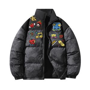 Пуховик Unisex с воротником стойкой утепленный HUANQIU, темно-серый