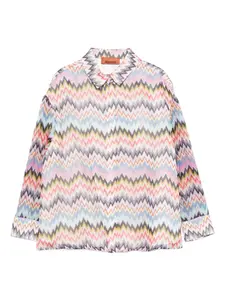 Рубашка с узором зигзаг Missoni Kids, розовый