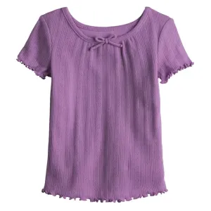 Футболка с короткими рукавами и завязкой спереди для девочек-малышей Jumping Beans, цвет sweet violet