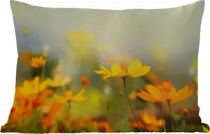 Подушка для улицы с цветочным пейзажем, желтая, 50 x 30 см, водонепроницаемая, подушка для отдыха, подушка для дивана, украшение для гостиной MuchoWow
