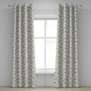 Занавеска с люверсами Abakuhaus Daisy Flowers 2 шт, 280x225x0,5 см цвет gelb weiss