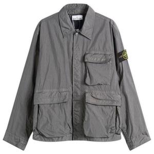 Куртка из жатой ткани Stone Island, Charcoal