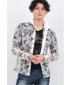 Рубашка Tornado MART Russell с кружевным клетчатым принтом, цвет Off