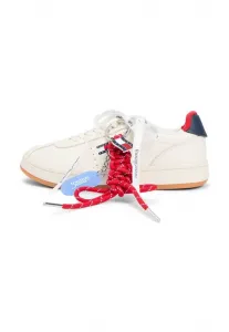 Кожаные архивные кроссовки для корта с подвесками. Tommy Jeans, Ivory/Dark Night Navy