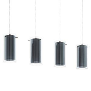 Подвесной светильник Eglo Pinto Textil III, прозрачное стекло / сталь - 4 лампы