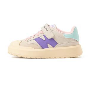 Скользостойкие, износостойкие, легкие амортизирующие низкие детские повседневные кроссовки Kids' ABC KIDS, серый фиолетовый розовый