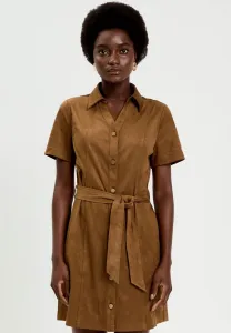 Платье-Рубашка kurz geschnittenes mit kragen Cache Cache, Marron Foncé