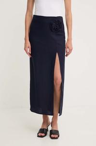 Льняная юбка Answear Lab, темно-синий