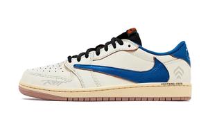 Кроссовки Travis Scott x Air Jordan 1 Low, синий/белый