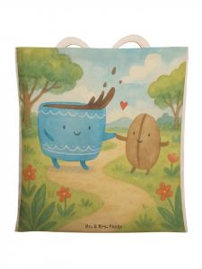 Mr. & Mrs. Panda Сумка-шоппер с изображением кофейных зерен, без надписи, белого цвета