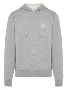 Худи с вышитым логотипом Jacob Cohen, серый