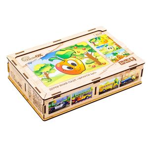 Деревянный пазл с фруктами 4в1 PuzzleOK