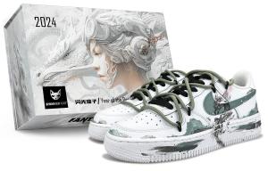 Кроссовки Nike Air Force 1 Skateboarding Shoes Men Low-top White/green/black/cyan, зеленый