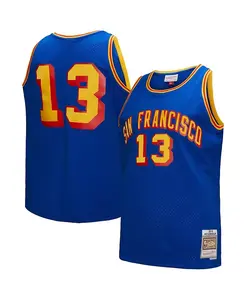 Мужская баскетбольная майка Wilt Chamberlain Royal San Francisco Warriors Hardwood Classics 1963/64 Swingman Mitchell & Ness