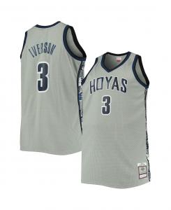 Мужская футболка Allen Iverson Grey Georgetown Hoyas Big and Tall 1995-96, реплика игрока Mitchell & Ness