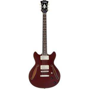 Полуполая электрогитара D'Angelico Excel Mini DC Tour со звукоснимателями Supro Bolt Bucker и стопорной пластиной Solid Wine