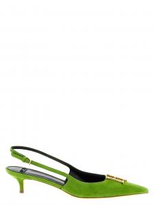 Замшевые босоножки с открытой пяткой Elisabetta Franchi, зеленый