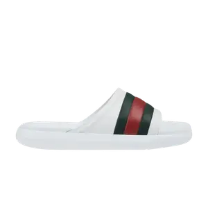 Шлепанцы Gucci Web Slide Sandal, White Green Red