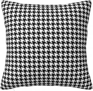 Paruiny Чехол для подушки двусторонний пушистый с узором "гусиная лапка" и котиками White