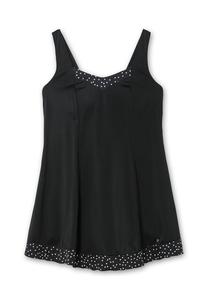 Купальник в горошек со вшитыми трусиками Sheego, черный