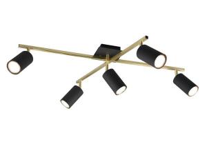 Светодиодный потолочный светильник MeineWunschleuchte Spots dimmbar Schwarz, черный/золотой