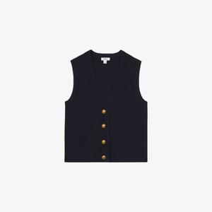 Жилет Reiss Gaia с декоративными пуговицами, синий