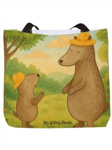 Mr. & Mrs. Panda Сумка с изображением медведя и шапки, без надписи, белого цвета