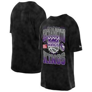Мужская черная футболка sacramento kings old school sport vintage wash New Era