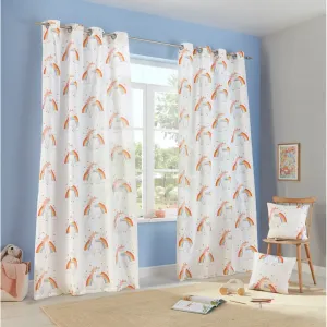 Занавеска EINHORN с люверсами, 1 шт., детская занавеска, единорог, радуга, односторонняя печать Lüttenhütt, белый