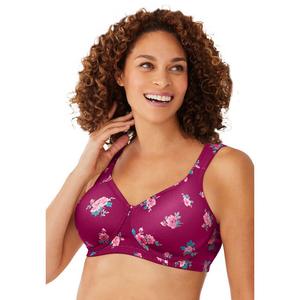 Женская футболка больших размеров Comfort Choice с легкой подкладкой из микрофибры с беспроводной связью, цвет Pomegranate Roses