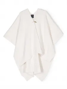Пончо тонкой вязки с короткими рукавами Fay Kids, белый