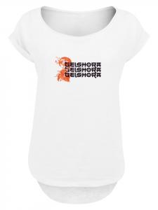 Удлиненная футболка Geishora Japan Streetstyle белого цвета F4NT4STIC