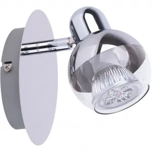 Настенный светильник näve Boccia GU10 1 шт. теплый белый 1 плафон, включая LED GU10 6W, хром, стеклянный абажур, регулируемый спот, D:14 см Näve, серебристый