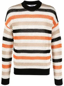 Полосатый свитер с круглым вырезом MSGM, нейтральный