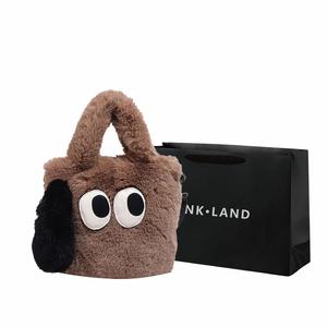 PINK·LAND Плюшевая сумка через плечо, Coffee