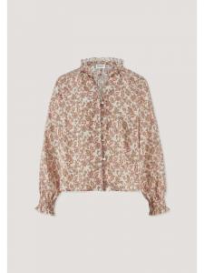 Блузка Hessnatur с принтом, свободного кроя, изготовлена из чистого органического хлопка цвета кокоса