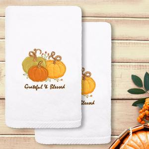 Linum Текстиль для дома Grateful & Blessed Роскошный набор из 2 полотенец для рук с вышивкой из турецкого хлопка, белый