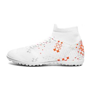Футбольные бутсы для детей и подростков с противоскользящим покрытием, износостойкие, легкие, амортизирующие, с высоким верхом HBRK, белый