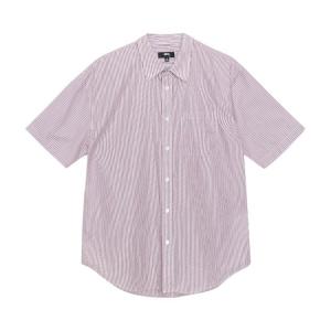 Рубашка Stussy 8 Ball Stripe Boxy Short-Sleeve Shirt, бордовый