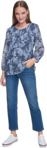 Женская блузка в крестьянском стиле с цветочным принтом от Tommy Hilfiger, Denim Multi