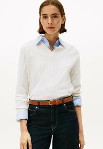 Джемпер Tommy Hilfiger CABLE KNIT V-NECK, Ivory Petal Rwb Tip/Beige