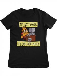 Футболка с надписью It's Not Logical It's Just Our Policy Girly Tee черного цвета Garfield