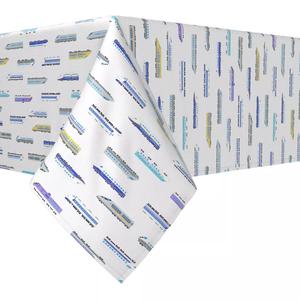 Прямоугольная скатерть, 100% хлопок, 60x84 дюйма, полоса высокоскоростного поезда