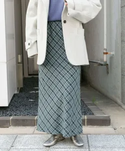 Узкая юбка в клетку (на подкладке) Kbf, цвет Ccl×Blue