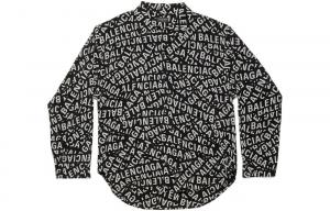 Рубашка женская Balenciaga с принтом логотипа, черный