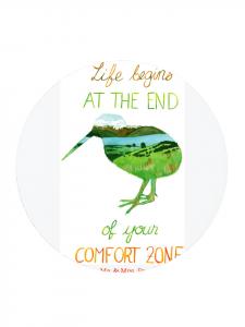 Mr. & Mrs. Panda Магнит на холодильник с надписью «Киви Новая Зеландия» белого цвета