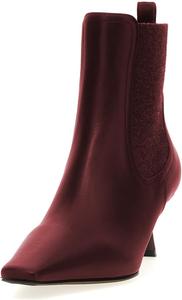 Женские ботильоны Maiyang с средним каблуком, квадратным носком и высокой голенью, модные ботинки, на каждый день, теплые короткие ботильоны, размер 4-16 US, Red